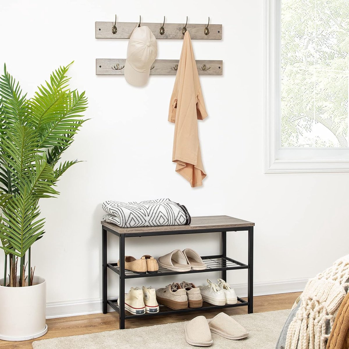 Kapstok mobiel Kledingrek voor kleding jassen hoeden tassen Coat Rack Wall Coat Rack