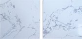 3BMT® Marmeren Onderzetters - Vierkant Design - met Kurk en Antislip - Hittebestendig - set van 2 - 10 x 10 cm