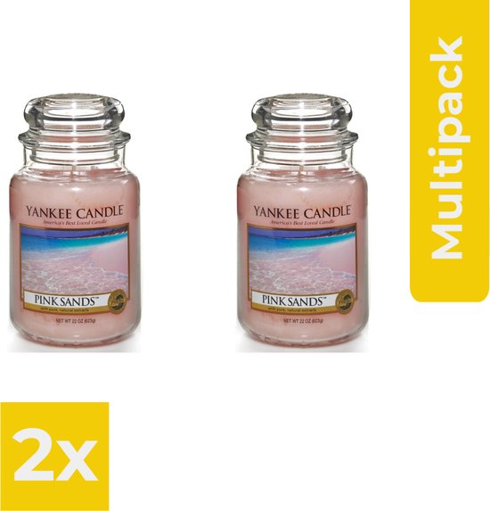 Yankee Candle Large Jar Geurkaars - Pink Sands - Kaarsen - Voordeelverpakking 2 stuks