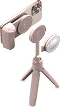 ShiftCam SnapGrip Creator Kit magnetische smartphone accessoires - statief - selfiestick - telefoongrip - ingebouwde powerbank - ringlight - MagSafe compatibel - Pink (roze)