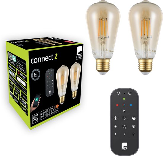 EGLO connect.z Smart Starterspakket - LED Lampen - Afstandsbediening - E27 - 2200K - Dimbaar - Zigbee