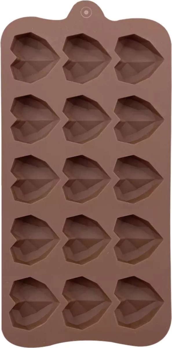 Siliconen chocoladevorm geometrische hartjes