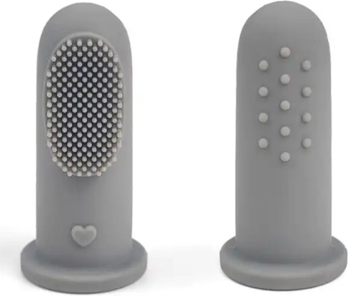 Goedkoopste Finger Toothbrush | Vingertandenborstel Baby | 2 stuks per verpakking | Tandenborstel Silicone | Grijs