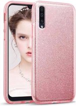 Samsung Galaxy A30S Hoesje Glitters Siliconen TPU Case licht roze - BlingBling Cover