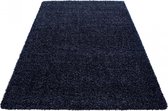 Himalaya Basic Shaggy vloerkleed Donker Blauw Hoogpolig- 100x200 CM.