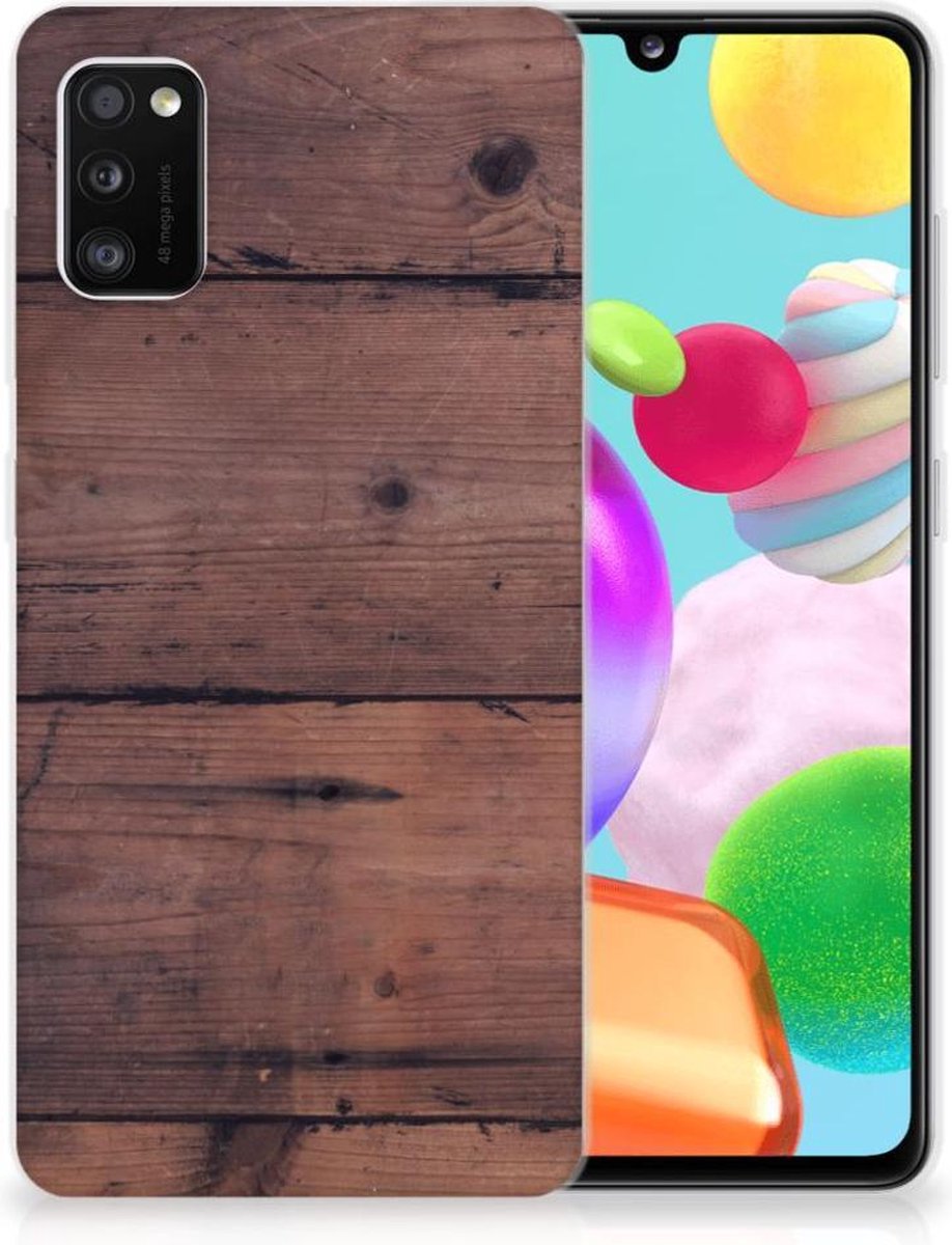 Samsung Galaxy A41 Bumper Hoesje Old Wood