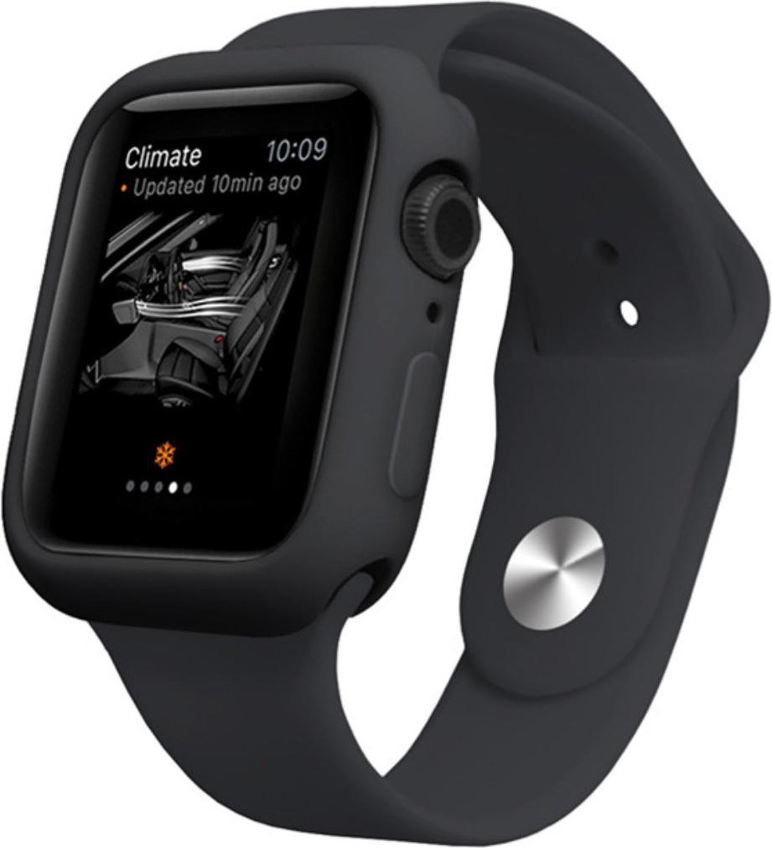 DrPhone FC2 - 44mm Case – Kras en Schokbestendig TPU Hoesje - Geschikt voor Apple Watch 44mm - Zwart