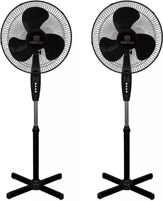 Kingcool - statiefventilator - 2 stuks!! - zwart - 40 cm - staande  ventilator | bol.com