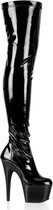 Pleaser Adore- 3000 Hoge laarzen boots plwateau Black Stretch Patent Zwart - US:10 EU:40