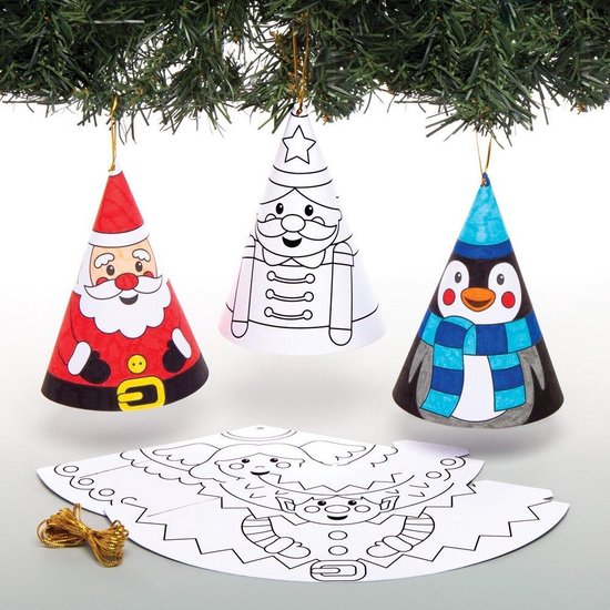 Baker Ross 3D Houten Star Decoratie Craft Kit - Pack van 6, Kerst Kinderen Kunst en Ambachten, Maak uw eigen kerstboom Decoratie (EF927