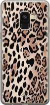 Samsung A8 (2018) hoesje siliconen - Luipaard print bruin | Samsung Galaxy A8 (2018) case | Bruin/beige | TPU backcover transparant