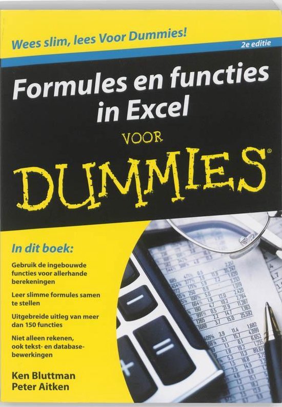 Cover van het boek 'Formules en functies in Excel voor Dummies, 2e editie' van K. Bluttman