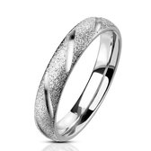 Ring Dames - Ringen Dames - Ringen Vrouwen - Ringen Mannen - Zilverkleurig - Heren Ring - Diagonale Strepen - Onna