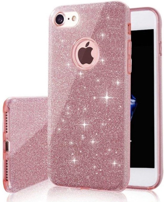 Apple iPhone 7 - Coque arrière pour iPhone 8 - Rose - Glitter Bling Bling -  Coque en TPU | bol