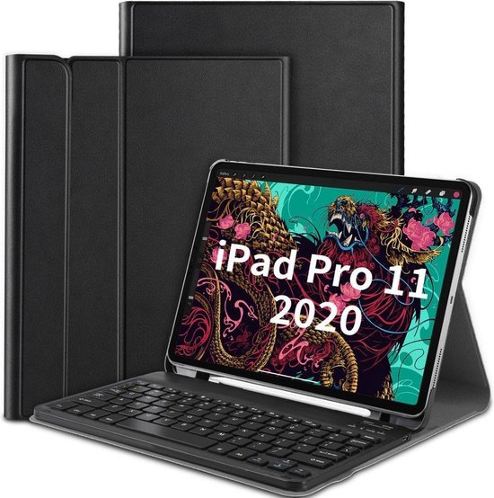 neef werkzaamheid Geaccepteerd Apple iPad Pro 11 2020/2021/Air 2020 Hoes Lederen Toetsenbord Zwart |  bol.com