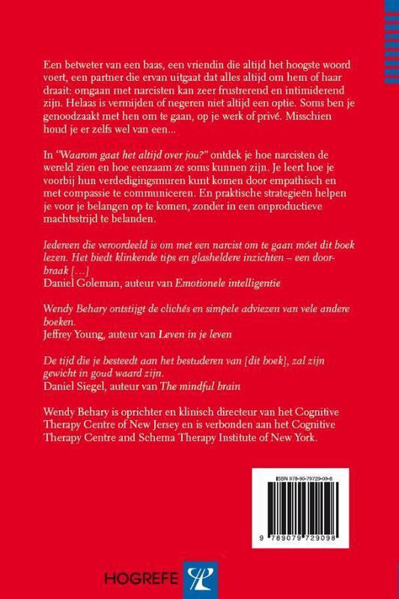"Waarom gaat het altijd over jou?" - back cover