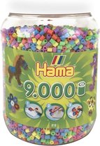 Perles à repasser Hama dans un pot de 9000 pièces Pastel