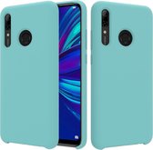 Effen kleur vloeibare siliconen dropproof beschermhoes voor Huawei Enjoy 9s (blauw)