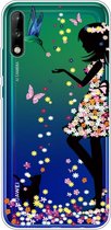 Voor Huawei Enjoy 10 Painted TPU beschermhoes (meisje)