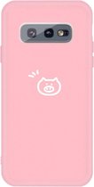 Voor Galaxy S10 Little Pig Pattern Frosted TPU beschermhoes (roze)