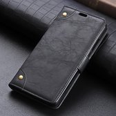 Koperen gesp zijhoek vaste retro textuur horizontale flip lederen tas voor Galaxy S10 plus, met houder en drie kaarten (zwart)