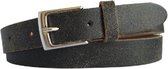 Leren Riem – Crack Zwart - 3 cm breed - Maat 110 (totale lengte 125)