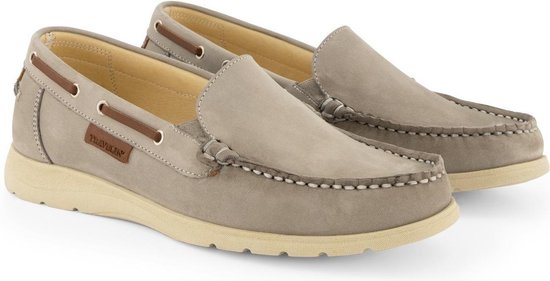 Travelin Seatown - Dames Instappers - Leren Moccasins - Grijs - Maat 40