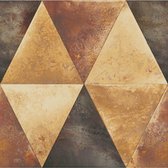 Hexagone driehoek bruin/goud modern (vliesbehang, goud)