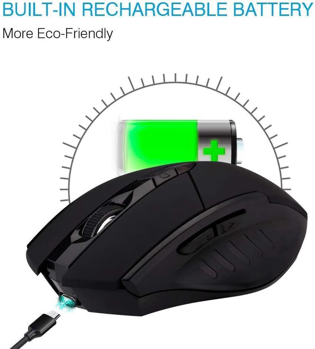 Souris sans Fil Inphic Rechargeable 2,4G avec Nano-recepteur USB