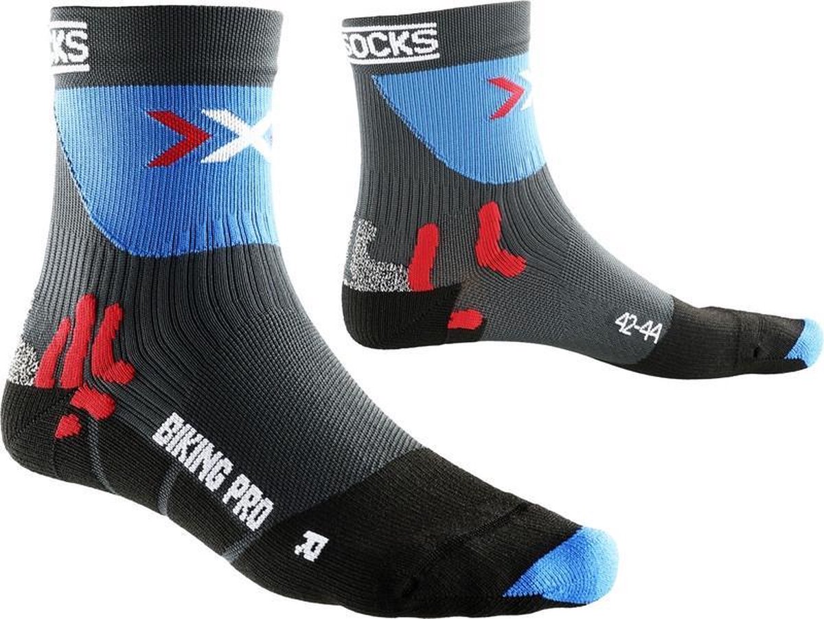 X-Socks Biking Pro Fietssok Grijs Blauw