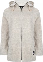 Gebreid Wollen Dames Vest van Schapenwol met Polyester Fleece voering en afneembare capuchon - SHAKALOHA - W Baltonic Beige 3XL