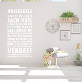 Muursticker Huisregels - Wit - 60 x 115 cm - nederlandse teksten woonkamer