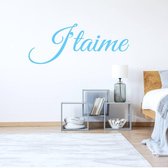 Muursticker J'taime - Lichtblauw - 80 x 32 cm - slaapkamer alle