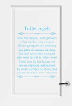 Toilet Regels -  Lichtblauw -  80 x 101 cm  -  toilet raam en deurstickers - toilet  alle - Muursticker4Sale