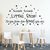 Twinkle Twinkle Little Star -  Oranje -  120 x 65 cm  -  baby en kinderkamer  engelse teksten  alle - Muursticker4Sale