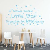 Twinkle Twinkle Little Star -  Lichtblauw -  80 x 43 cm  -  baby en kinderkamer  engelse teksten  alle - Muursticker4Sale