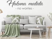 Muursticker Hakuna Matata No Worries -  Donkergrijs -  160 x 42 cm  -  engelse teksten  woonkamer  alle - Muursticker4Sale