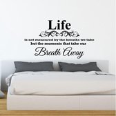 Muursticker Life Is Not Measured - Zwart - 80 x 44 cm - slaapkamer  woonkamer