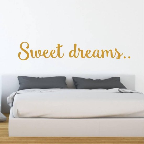 Muursticker Sweet Dreams - Goud - 80 x 14 cm - woonkamer alle