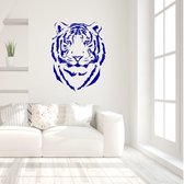 Muursticker Tijger -  Donkerblauw -  40 x 50 cm  -  slaapkamer  alle  woonkamer  dieren - Muursticker4Sale