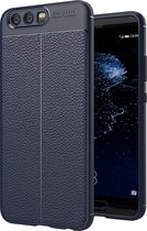 Voor Huawei P10 Plus Litchi Texture TPU beschermende achterkant van de behuizing (marine)