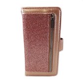 HEM Apple iPhone SE 2020 - Magic Glitter Rose Gold - Leren Rits Portemonnee Telefoonhoesje