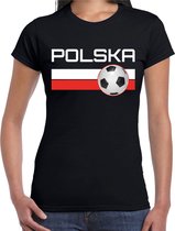 Polska / Polen voetbal / landen t-shirt zwart dames 2XL