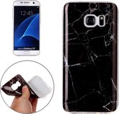 Voor Galaxy S7 / G930 Black Marbling Pattern Soft TPU Protective Back Cover Case