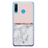 Huawei P30 Lite hoesje siliconen - Rose all day | Huawei P30 Lite case | Roze | TPU backcover transparant
