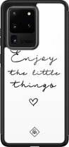 Samsung S20 Ultra hoesje glass - Enjoy life | Samsung Galaxy S20 Ultra  case | Hardcase backcover zwart