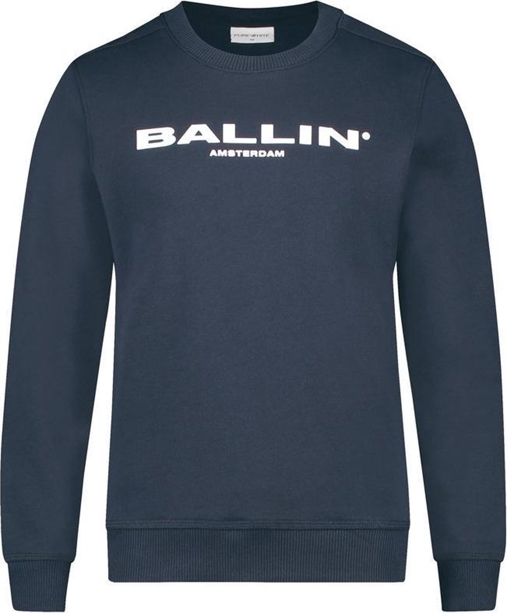 Ballin Amsterdam - Jongens Regular Fit Original Sweater - Blauw - Maat 128  | bol