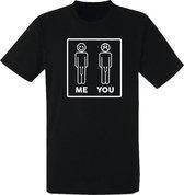 Me - You lengte ;) heren t-shirt | grappig | cadeau | maat S