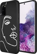 iMoshion Design voor de Samsung Galaxy S20 hoesje - Abstract Gezicht - Wit / Zwart