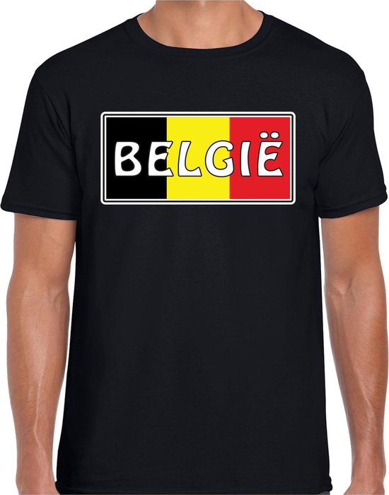 Belgie landen t-shirt zwart heren - belgie landen shirt / kleding - EK / WK  /... | bol